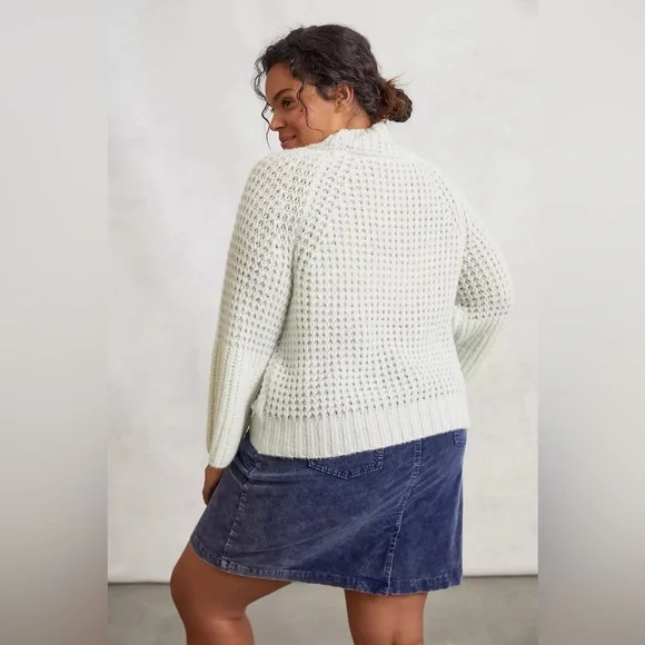 NWT Anthropologie Maeve Dionne Bell-Sleeved Sweater Plus Size 1X Mint Green - Picture 6 of 12